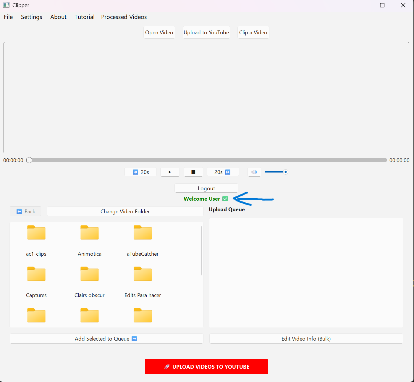 YouTube connected screen